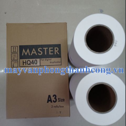 Giấy master HQ40 A3 cho máy in siêu tốc Ricoh Priport DX4542/4545/4640/DD4450/JP4500 (cuộn giấy nến, cuộn master, lụa chế bản cho máy in nhanh)